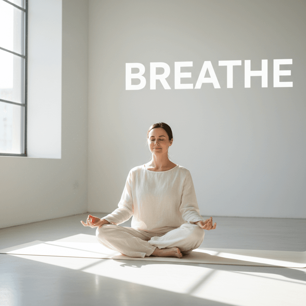 Pratique de yoga en posture assise dans un studio lumineux